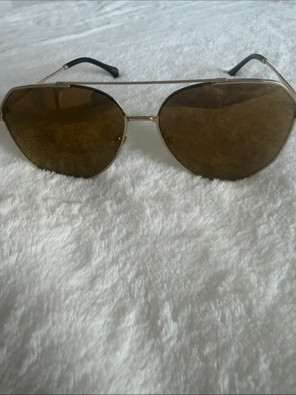 Diff Eyewear Gold Frame Brown Lens Aviator Sunglasses - Women Accessories